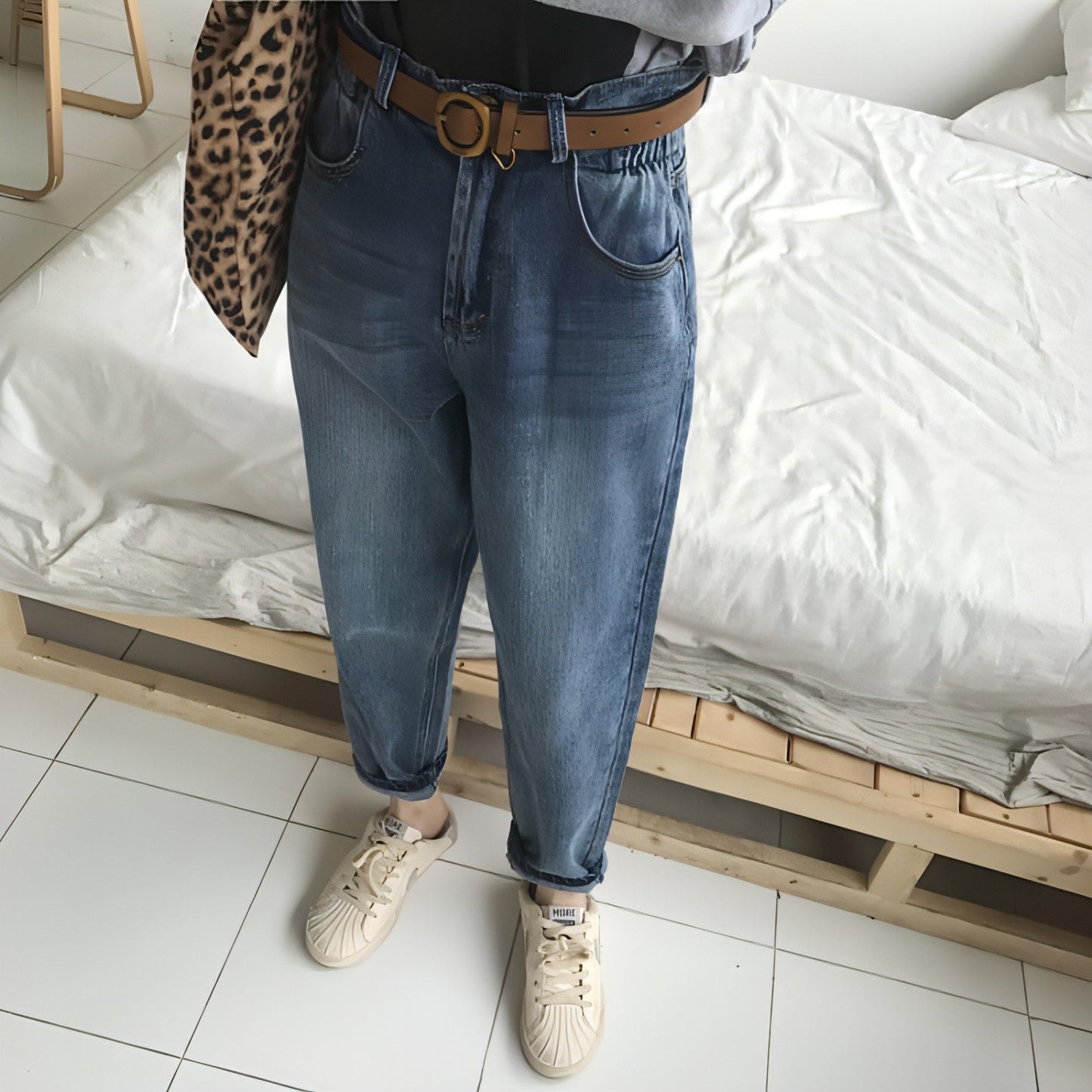 Jeans Retro Corte Recto Talle Alto