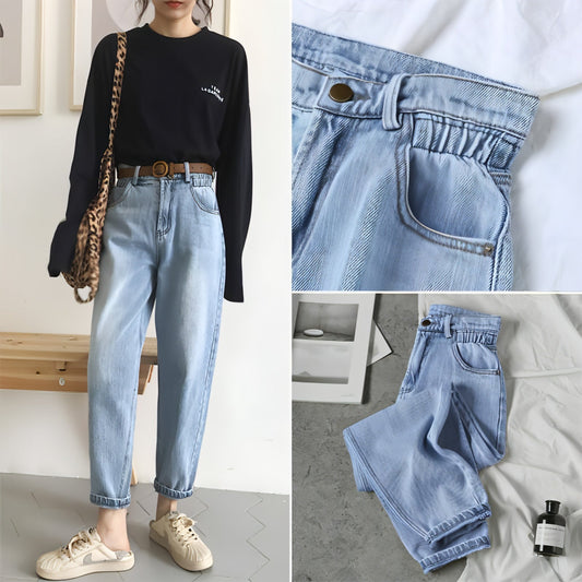 Jeans Retro Corte Recto Talle Alto