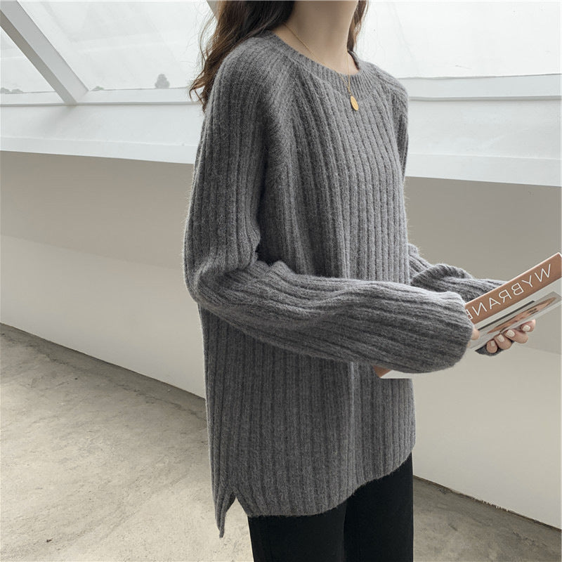 Jersey de Punto Suelto Versátil Otoño