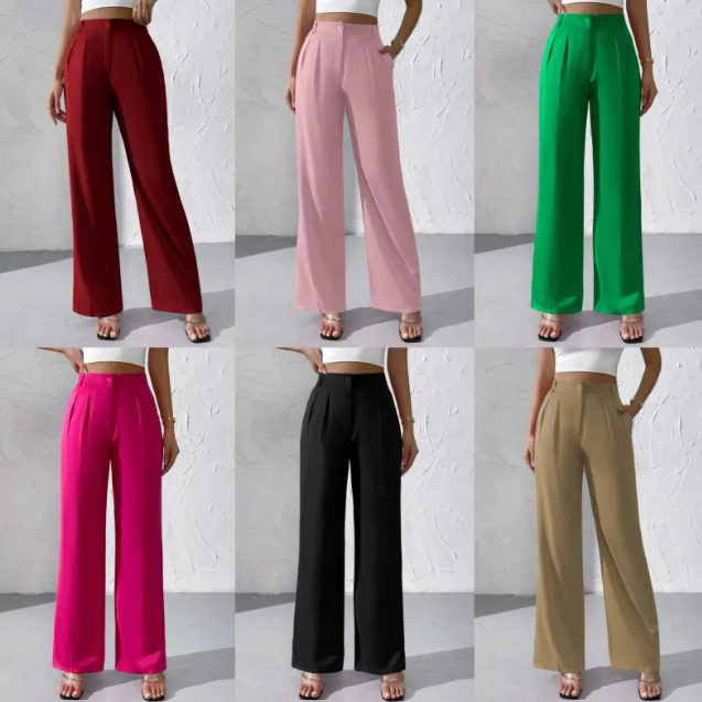 Pantalones Formales Corte Recto Elegantes