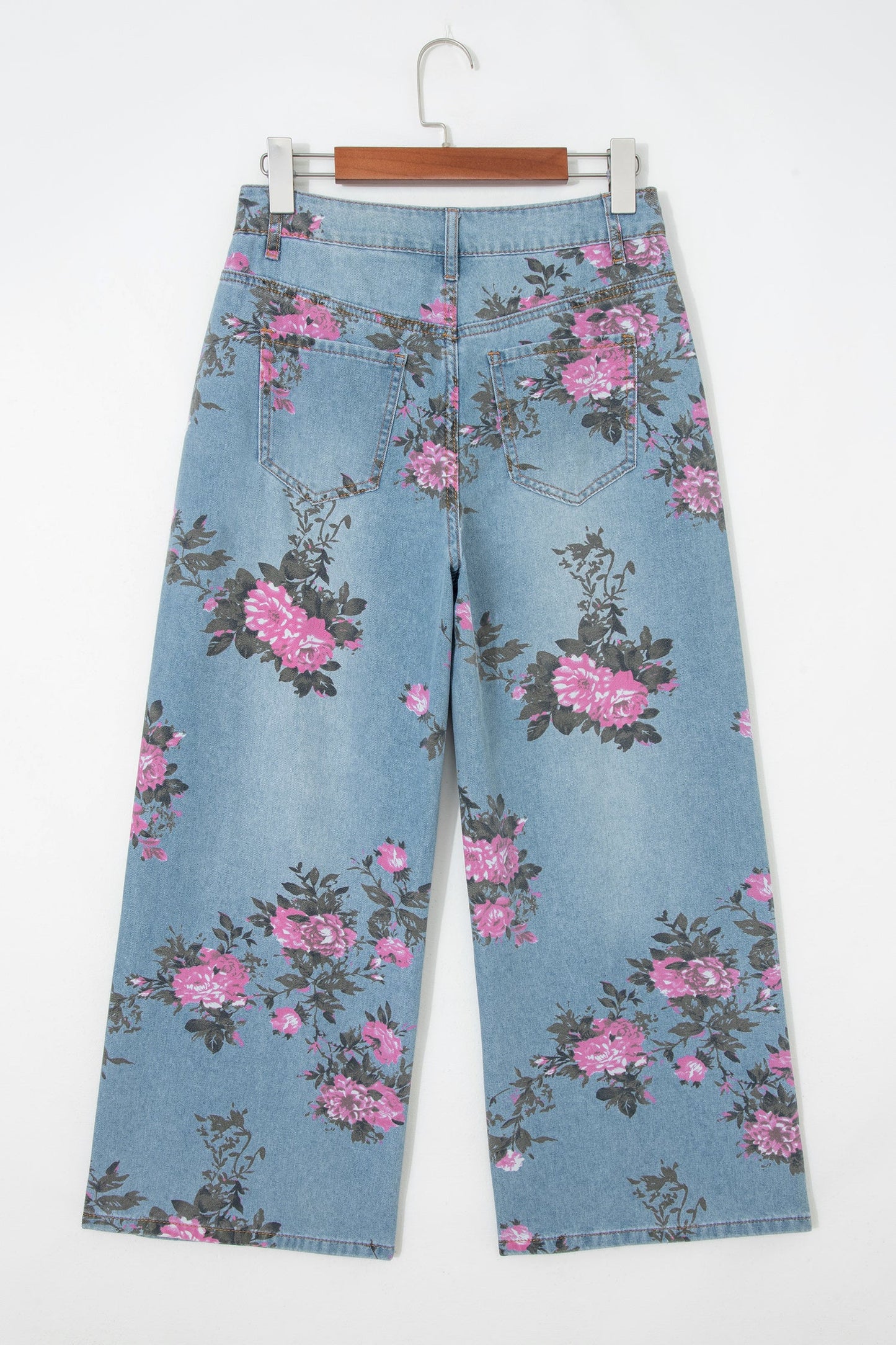 Jeans Bootcut Estampado Floral Vintage Tiro Alto