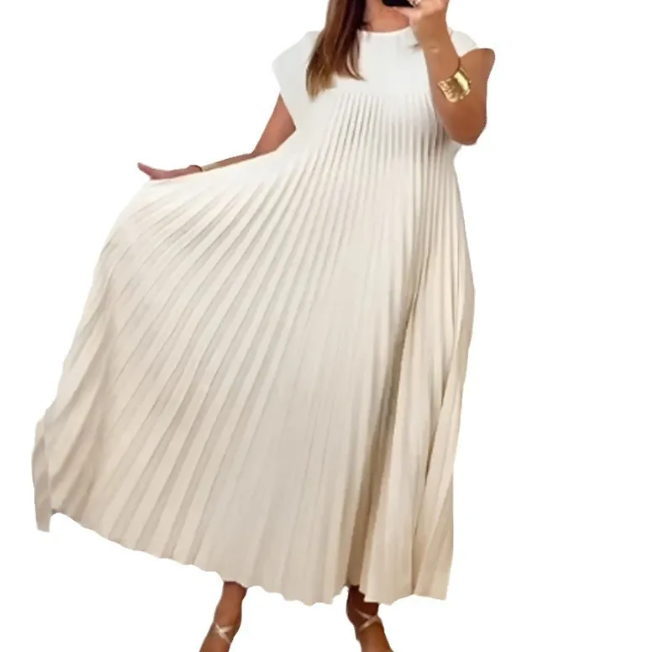 Vestido Suelto Color Sólido Casual Elegante