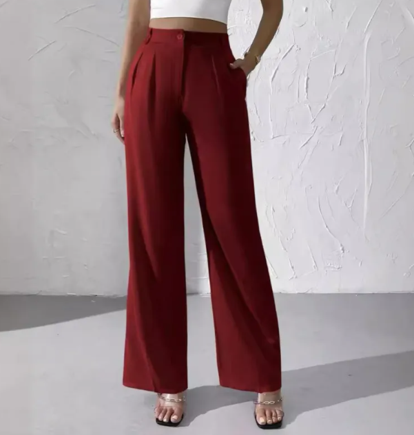 Pantalones Formales Corte Recto Elegantes