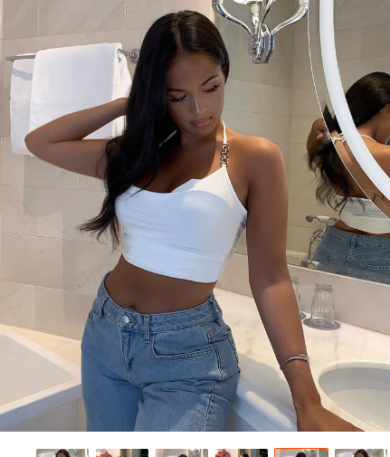 Crop Top Cuello Metálico Sweetheart con Lazada