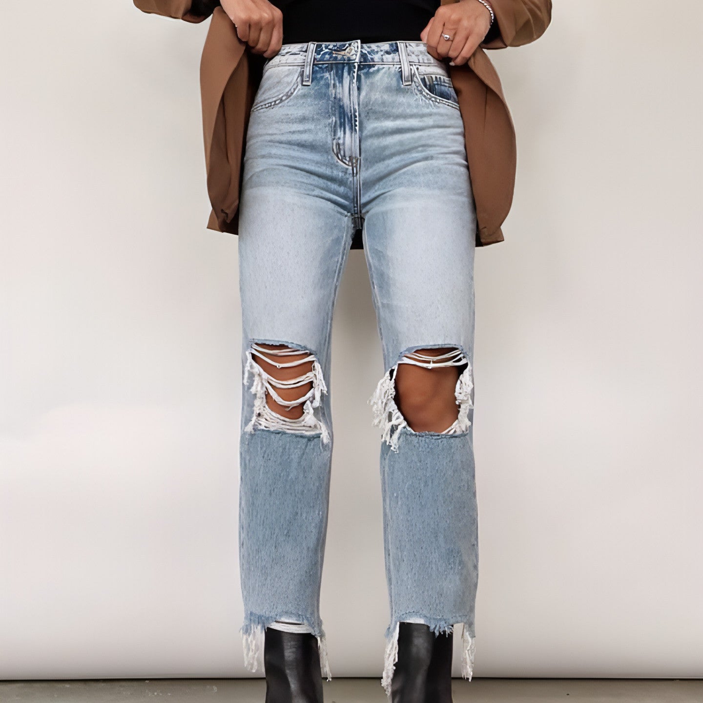 Jeans Talle Alto Corte Recto Vintage