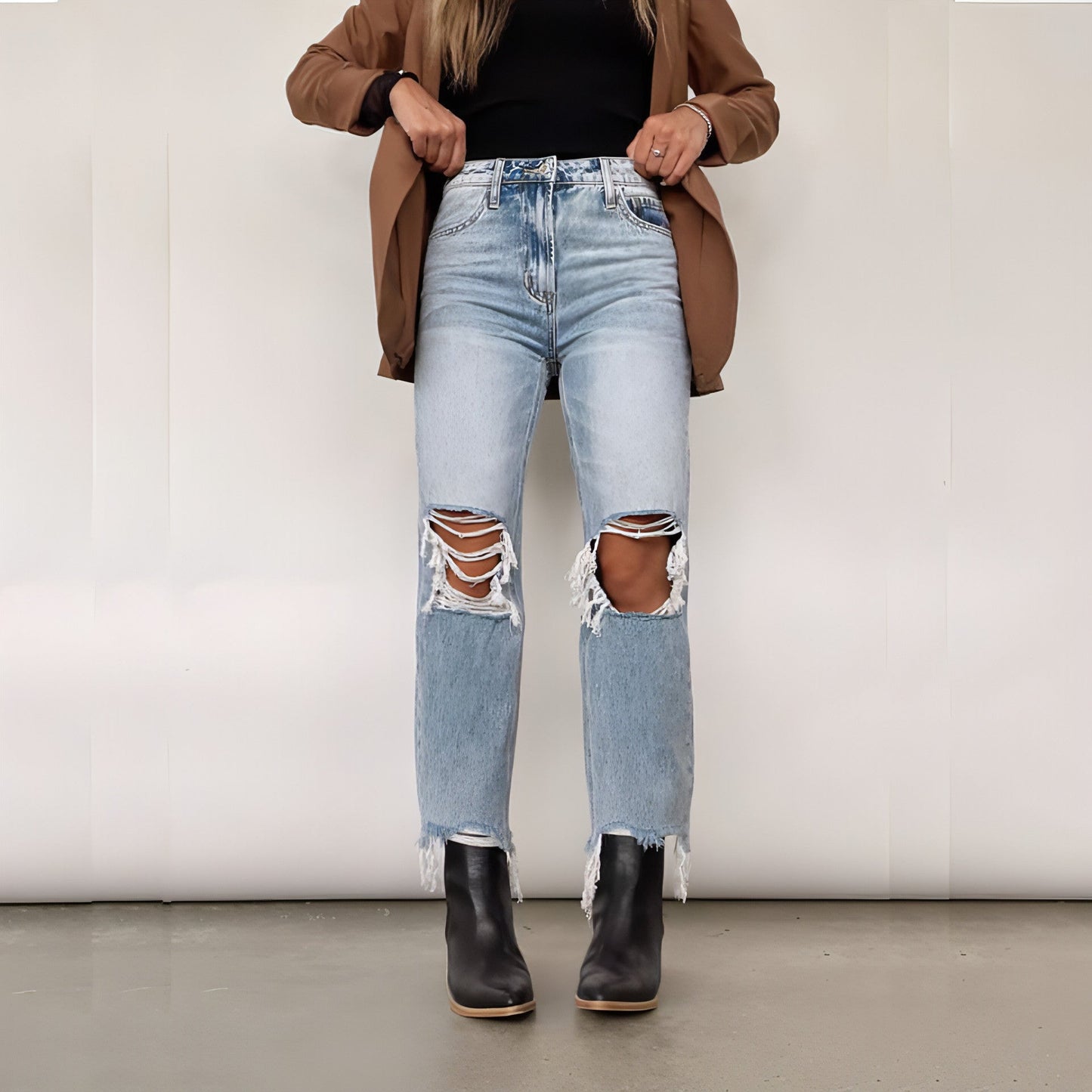 Jeans Talle Alto Corte Recto Vintage