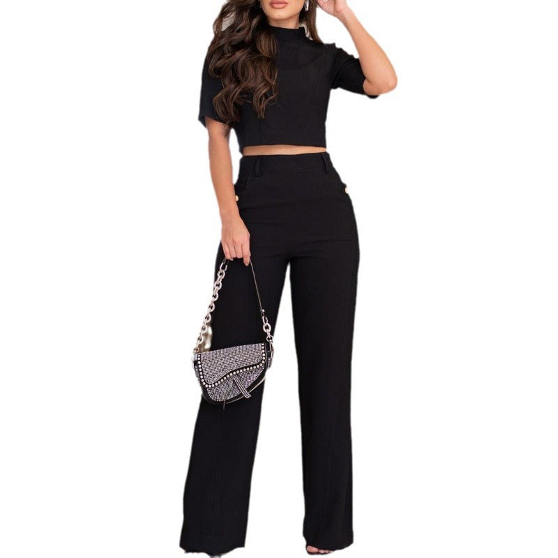 Conjunto Casual Top y Pantalón Cintura Alta