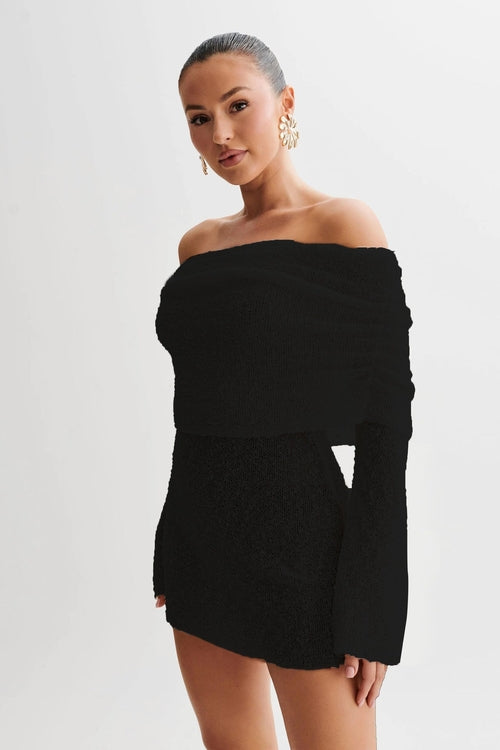 Vestido Bodycon de Punto Escote Bote