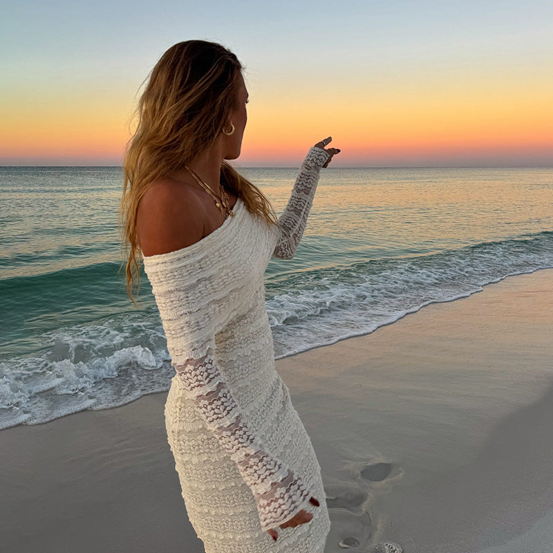 Vestido Maxi de Encaje Off-Shoulder — LEGACY & CO