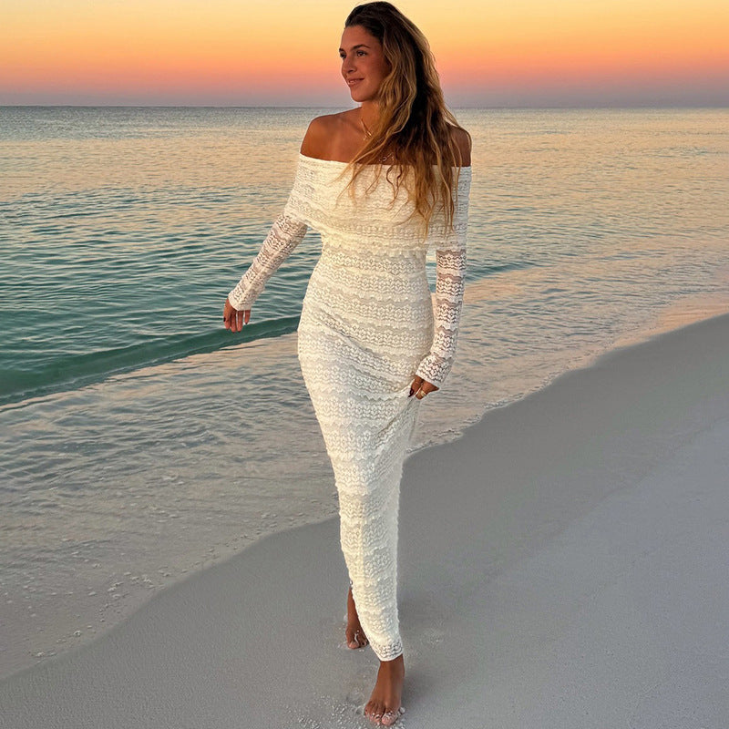 Vestido Maxi de Encaje Off-Shoulder — LEGACY & CO