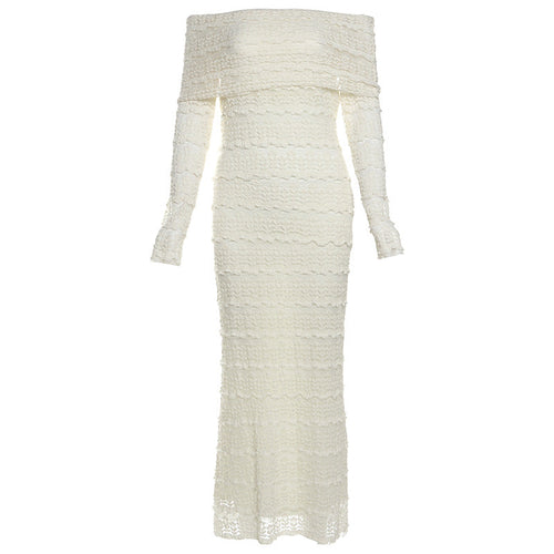 Vestido Maxi de Encaje Off-Shoulder — LEGACY & CO