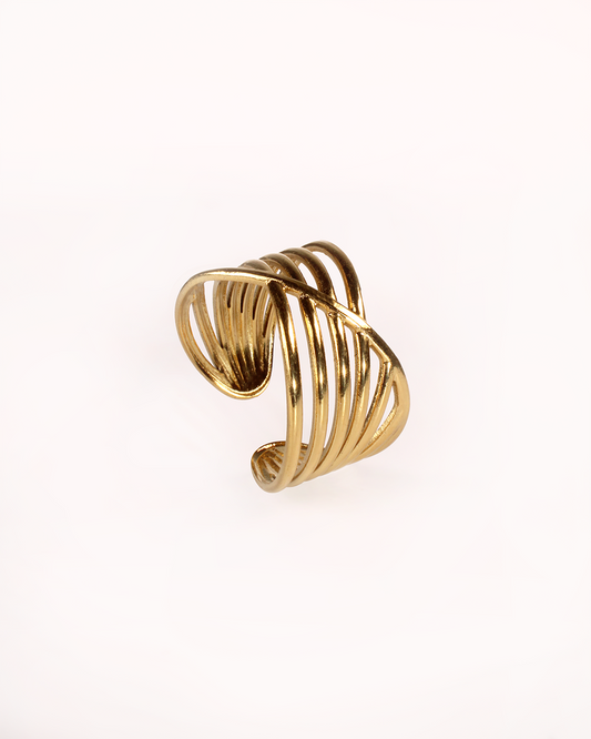 Anillo Zoe Ajustable Baño Oro 18K
