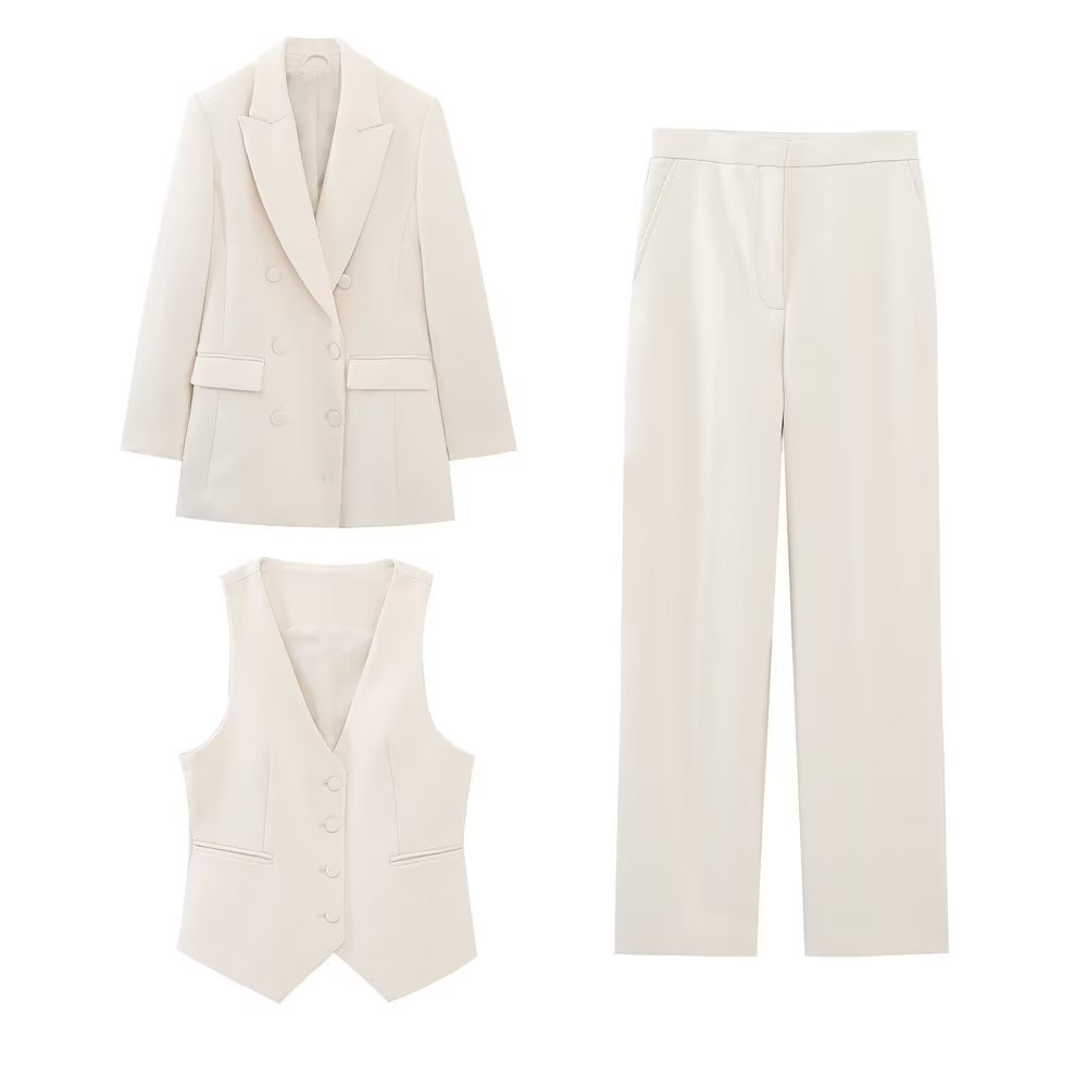 Conjunto de Blazer de Doble Botonadura