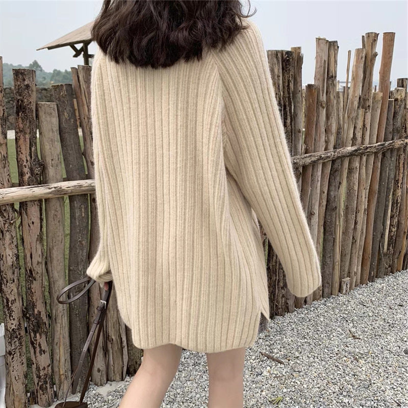 Jersey de Punto Suelto Versátil Otoño