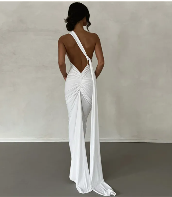 Vestido Tubo Halter Sin Espalda
