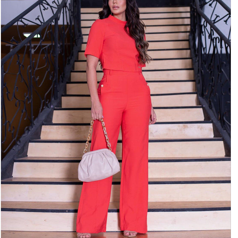 Conjunto Casual Top y Pantalón Cintura Alta