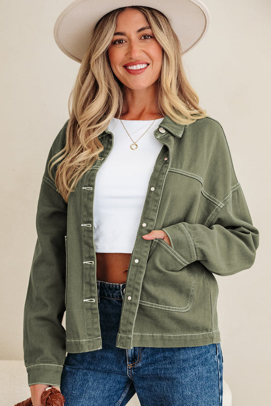 Chaqueta Vaquera Verde Humo
