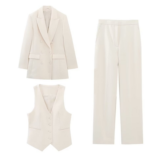 Conjunto de Blazer de Doble Botonadura