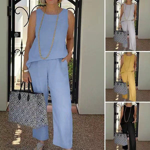 Conjunto Dos Piezas Algodón y Lino Verano