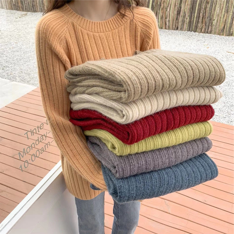 Jersey de Punto Suelto Versátil Otoño