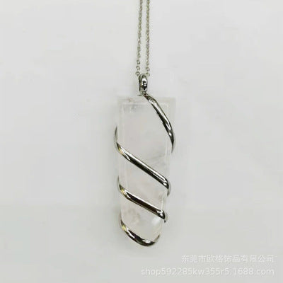 Collar Colgante Piedra Preciosa Natural Envuelta