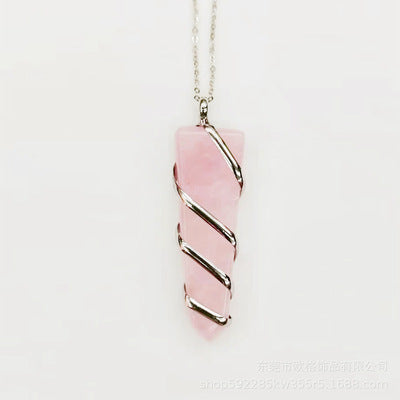 Collar Colgante Piedra Preciosa Natural Envuelta