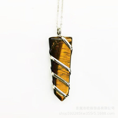 Collar Colgante Piedra Preciosa Natural Envuelta