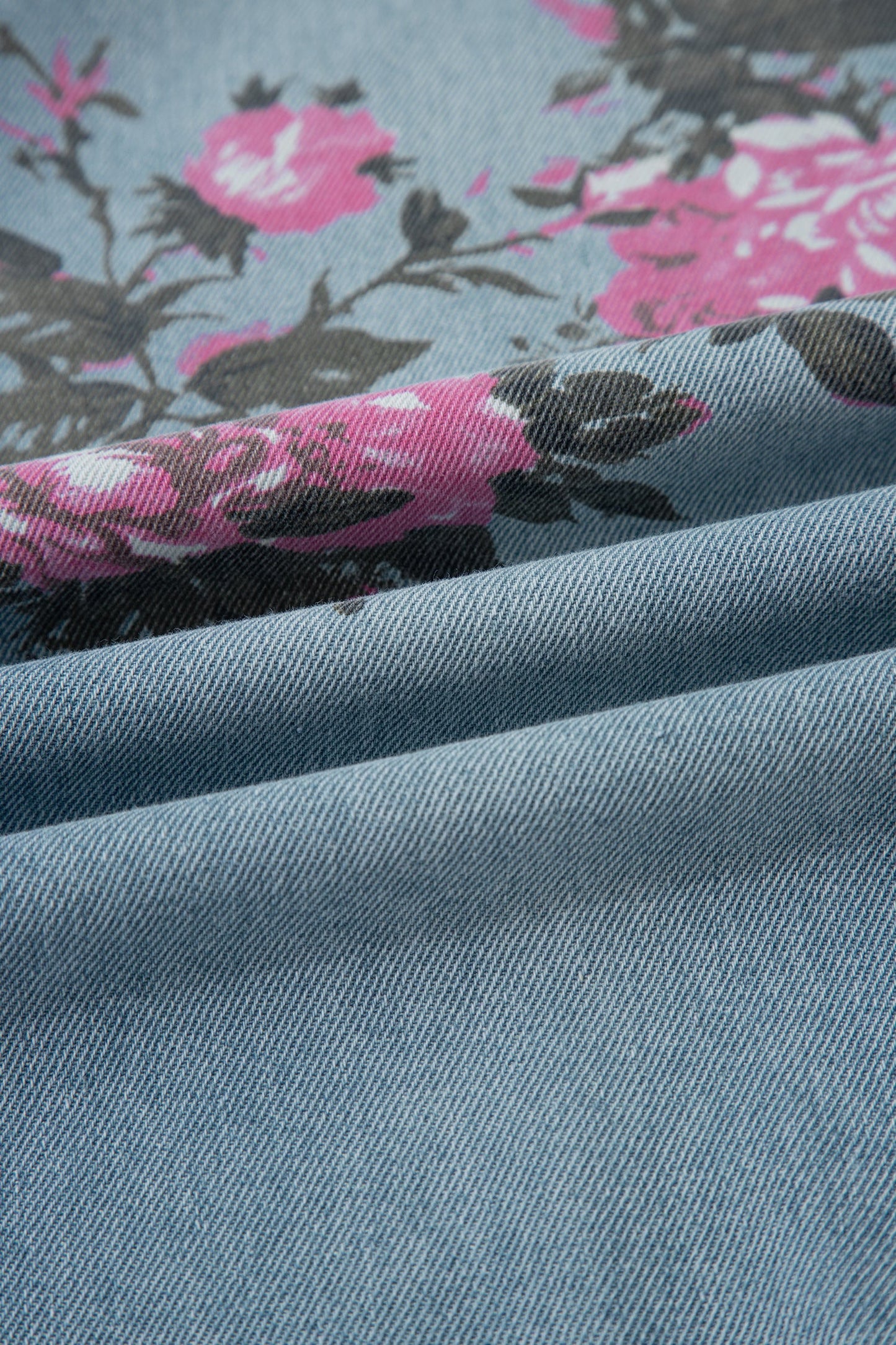 Jeans Bootcut Estampado Floral Vintage Tiro Alto