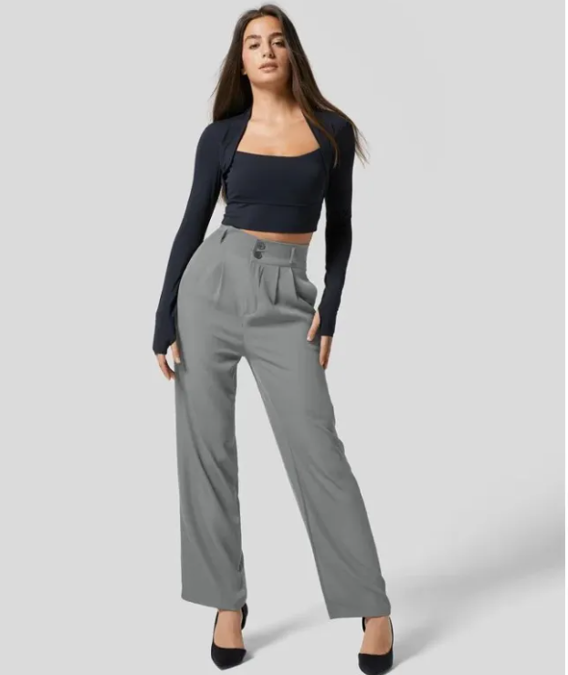 Pantalones Elegantes Poliéster Corte Favorecedor