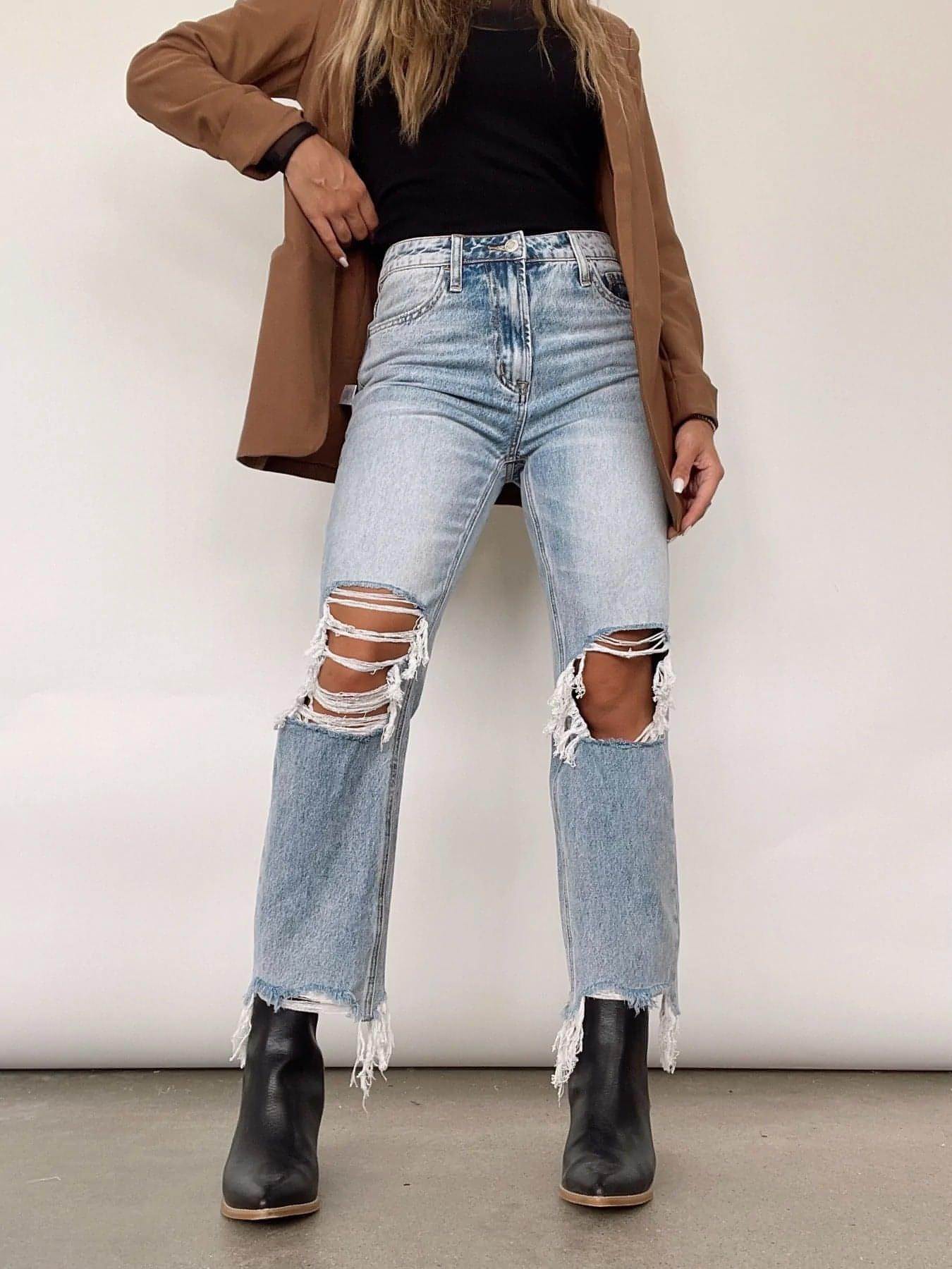 Jeans Talle Alto Corte Recto Vintage