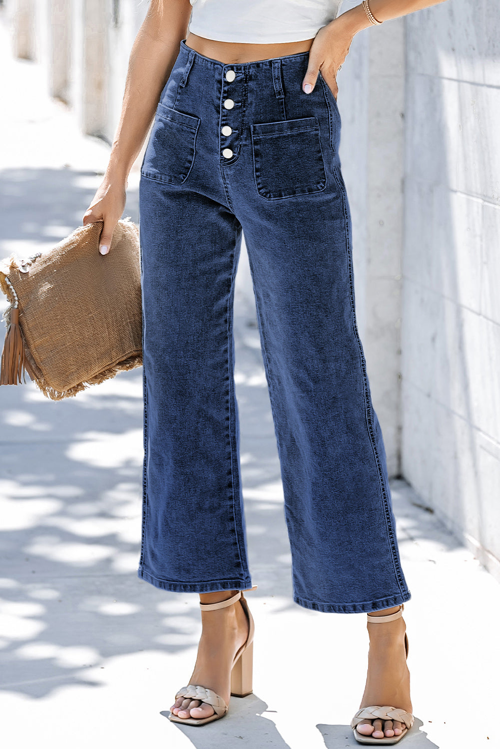 Mckinley Wide Leg Cropped Jeans-0